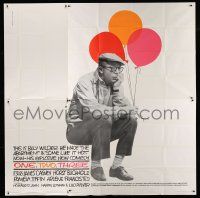 1r161 ONE, TWO, THREE 6sh '62 c/u of director Billy Wilder sitting with balloons, Saul Bass art!