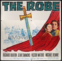 1r173 ROBE 6sh R63 Richard Burton & Jean Simmons in the greatest story of love & faith, different!