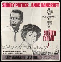 1r186 SLENDER THREAD 6sh '66 Sidney Poitier keeps Anne Bancroft from committing suicide!