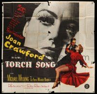 1r204 TORCH SONG 6sh '53 different huge image of tough baby Joan Crawford, a wonderful love story!