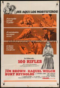 1r226 100 RIFLES Argentinean '69 Jim Brown, sexy Raquel Welch & Burt Reynolds, western!
