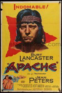 1r235 APACHE Argentinean '54 directed by Robert Aldrich, art of Native American Burt Lancaster!