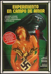 1r254 CAPTIVE WOMEN II: ORGIES OF THE DAMNED Argentinean '76 wild image of naked woman & Nazi cap!