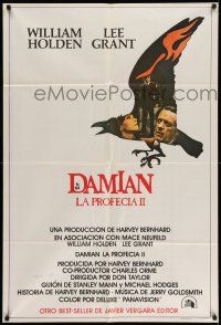 1r272 DAMIEN OMEN II Argentinean '78 cool art of demonic crow, the first time was only a warning!