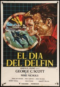 1r274 DAY OF THE DOLPHIN Argentinean '73 George C. Scott, Mike Nichols, art of dolphin assassins!