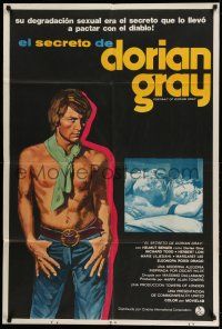 1r281 DORIAN GRAY Argentinean '73 art of barechested Helmut Berger, based on Oscar Wilde story!