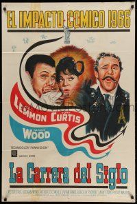 1r305 GREAT RACE Argentinean '66 different art of Tony Curtis, Jack Lemmon & sexy Natalie Wood!