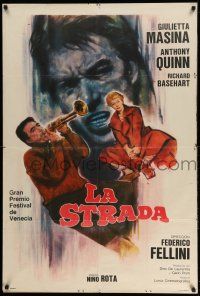 1r332 LA STRADA Argentinean R60s Federico Fellini, different art of Anthony Quinn playing trumpet!
