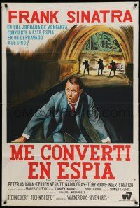 1r363 NAKED RUNNER Argentinean '67 different art of Frank Sinatra running from men in tunnel!