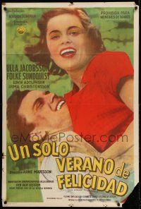 1r369 ONE SUMMER OF HAPPINESS Argentinean '54 Hon dansade en sommar, Ulla Jacobsson, romantic c/u!