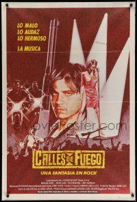 1r395 STREETS OF FIRE red style Argentinean '84 Walter Hill, different art of Diane Lane & Pare!