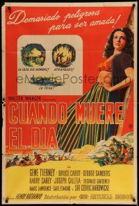 1r396 SUNDOWN Argentinean '41 art of sexy Gene Tierney, she was too dangerous to love!