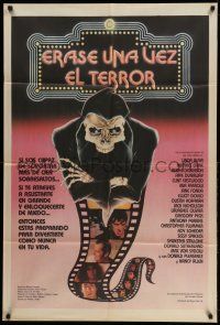 1r403 TERROR IN THE AISLES Argentinean '84 cool different art of skeleton man w/ film strip body!