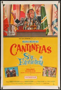 1r424 YOUR EXCELLENCY Argentinean '67 Su excelencia, great art of politician Cantinflas at podium!