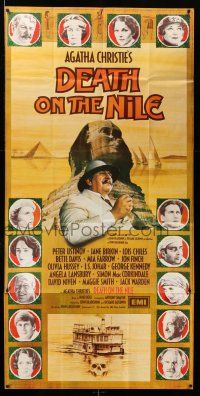 1r008 DEATH ON THE NILE English 3sh '78 Peter Ustinov by Sphinx + cast portraits, Agatha Christie