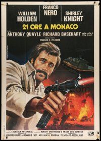 1r427 21 HOURS AT MUNICH Italian 1p '77 great Piovano artwork of Franco Nero shooting gun!
