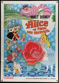 1r432 ALICE IN WONDERLAND Italian 1p R80s Walt Disney Lewis Carroll classic, different art!