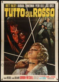 1r435 ALL ON THE RED Italian 1p '68 Tutto sul rosso, Brett Halsey, Barbara Zimmerman, crime!