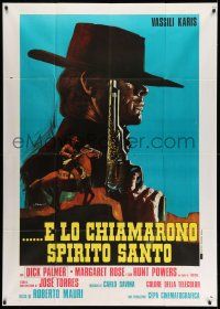 1r439 AND HIS NAME WAS HOLY GHOST Italian 1p '71 great spaghetti western art by P. Franco!