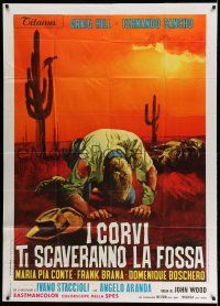 1r440 AND THE CROWS WILL DIG YOUR GRAVE Italian 1p '72 Craig Hill, cool spaghetti western art!