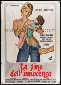 1r443 ANNIE Italian 1p '76 Aller art of sexy topless French Annie Belle holding doll!