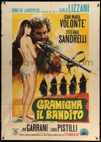1r450 BANDIT Italian 1p '69 art of Volonte & sexy topless Stefania Sandrelli by Mos!