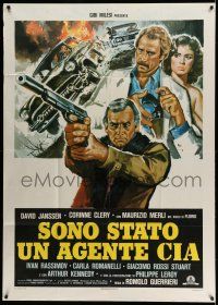 1r486 COVERT ACTION Italian 1p '78 Sono stato un agente C.I.A., David Janssen, cool crime artwork!