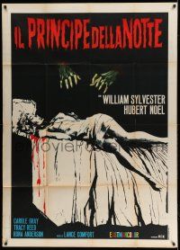 1r495 DEVILS OF DARKNESS Italian 1p '66 different Casaro art of creepy hands over dead woman!