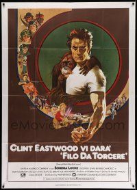 1r506 EVERY WHICH WAY BUT LOOSE Italian 1p '79 Bob Peak art of Clint Eastwood & Clyde orangutan!
