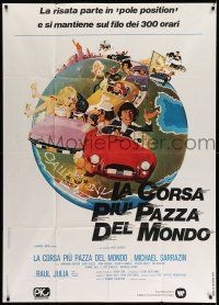 1r533 GUMBALL RALLY Italian 1p '76 Michael Sarrazin, wacky art of car racing around the world!