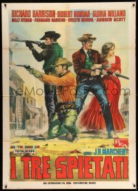 1r534 GUNFIGHT AT HIGH NOON Italian 1p '63 Richard Harrison, Gloria Milland, spaghetti western art!