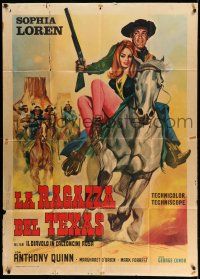 1r543 HELLER IN PINK TIGHTS Italian 1p R66 different art of sexy Sophia Loren on horse with Quinn!