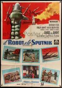 1r557 INVISIBLE BOY Italian 1p '57 different artwork Robby the Robot + six inset photos!