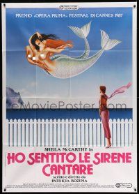 1r560 I'VE HEARD THE MERMAIDS SINGING Italian 1p '88 Cecchini art of topless mermaids kissing!
