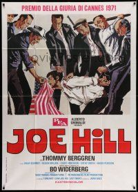 1r562 JOE HILL Italian 1p '72 art of socialist labor leader beaten by 'patriots', Bo Widerberg!