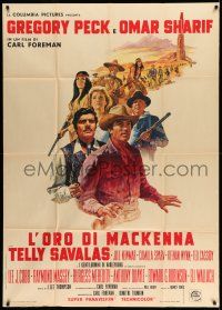 1r591 MacKENNA'S GOLD Italian 1p '69 Terpning art of Gregory Peck, Sharif, Savalas & Julie Newmar!