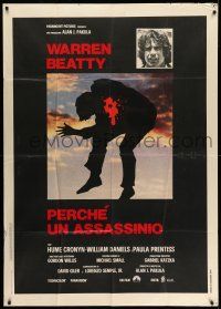 1r613 PARALLAX VIEW Italian 1p '75 Warren Beatty, cool different murder artwork!