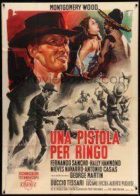 1r618 PISTOL FOR RINGO Italian 1p '65 cool spaghetti western art of Giuliano Gemma by Olivetti!