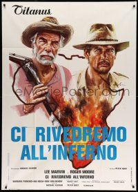 1r667 SHOUT AT THE DEVIL Italian 1p '76 different Ciriello art of Lee Marvin & Roger Moore!