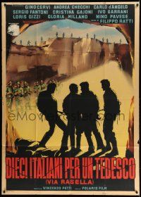 1r679 TEN ITALIANS FOR ONE GERMAN Italian 1p '62 art of four men surrounded by German Nazis!