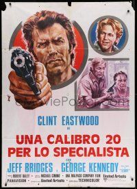 1r683 THUNDERBOLT & LIGHTFOOT Italian 1p '74 different Avelli artwork of Clint Eastwood with gun!