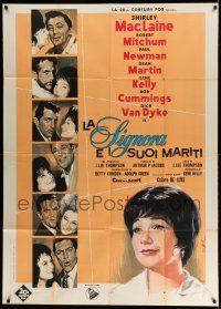 1r698 WHAT A WAY TO GO Italian 1p '64 Nistri art of Shirley MacLaine, Newman, Martin & co-stars!