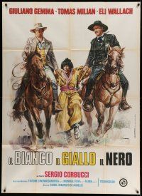 1r701 WHITE, THE YELLOW & THE BLACK Italian 1p '75 Sergio Corbucci, Casaro spaghetti western art!