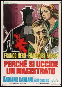 1r703 WHY DOES ONE KILL A MAGISTRATE? Italian 1p '74 art of Nero & Francoise Fabian by Cesselon!