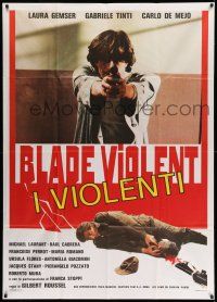1r707 WOMEN'S PRISON MASSACRE Italian 1p '83 Emanuelle Fuga Dall'Inferno, c/u of guy pointing gun!