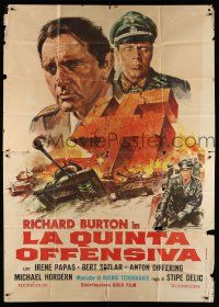 1r038 BATTLE OF SUTJESKA Italian 2p '73 art of Richard Burton & Nazi swastika over WWII battle!