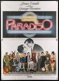 1r046 CINEMA PARADISO Italian 2p '89 different art of Philippe Noiret & cast by Cecchini!
