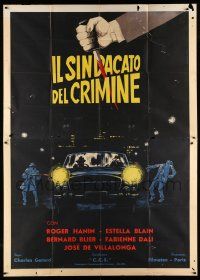 1r054 ENEMY IN THE SHADOWS Italian 2p '60 completely different art of criminals by Borghesi!
