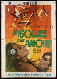 1r072 LE ISOLE DELL'AMORE Italian 2p '70 art of birds flying over lovers by Rodolfo Gasparri!