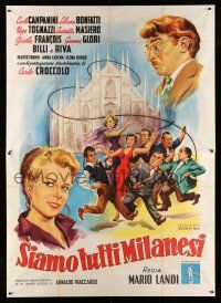 1r092 SIAMO TUTTI MILANESI Italian 2p '53 Campanini, Bonfatti, Tognazzi, great comedy artwork!